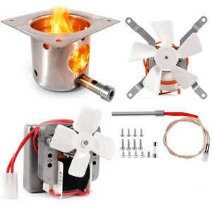 4-in-1 Pellet Grill Replacement Parts Kit - Auger Motor, Induction Fan, Firepot & Igniter